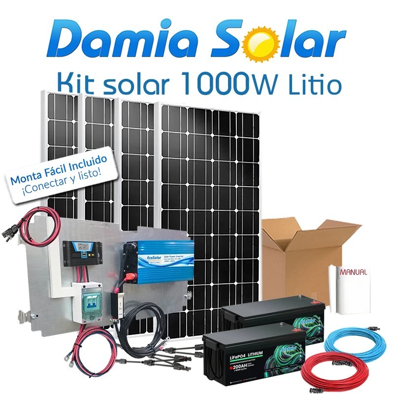 Comprar kit solar de lítio 1000W Blue Uso Diário