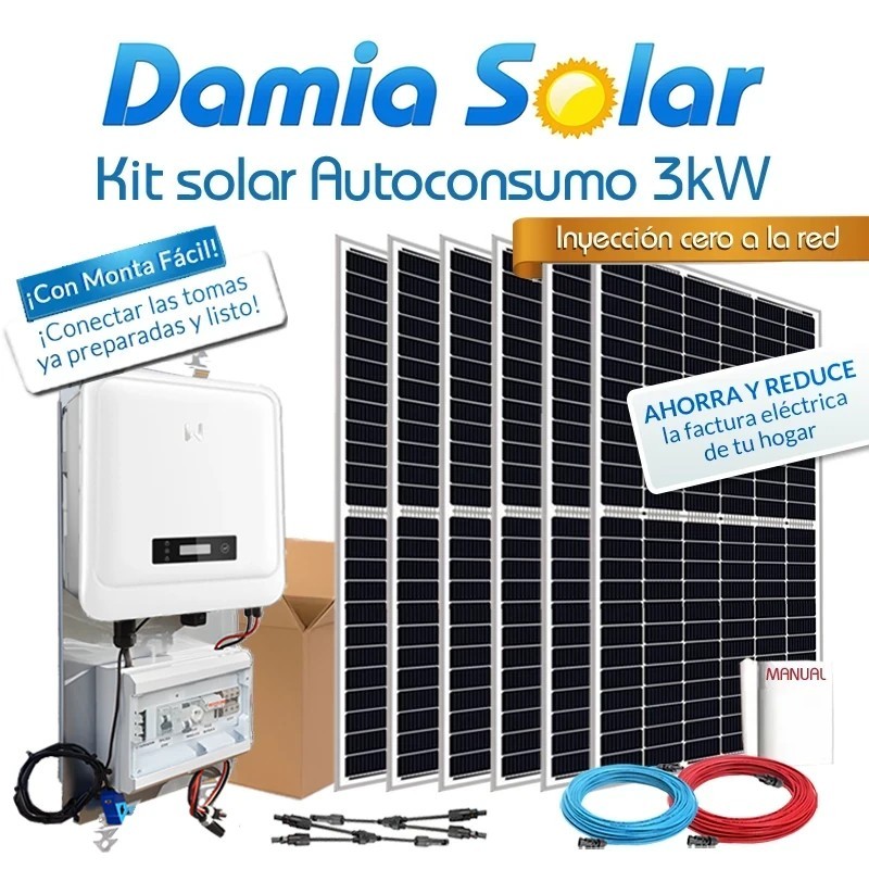 Kit de autoconsumo solar monofásico de 3kW DNS G3 Injeção Zero