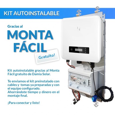 Kit de autoconsumo solar monofásico de 3kW DNS G3 com excedentes