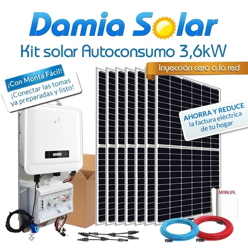 Kit autoconsumo solar 3,6kW DNS G3 monofásico Inyección Cero