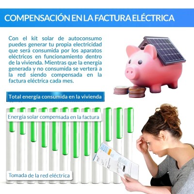 Kit de autoconsumo solar monofásico de 2kW XS com excedentes