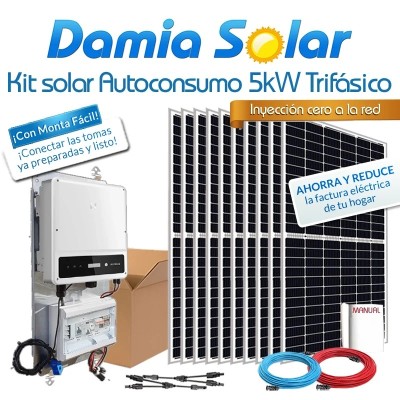 Kit de autoconsumo solar 5kW SDT trifásico Injeção Zero