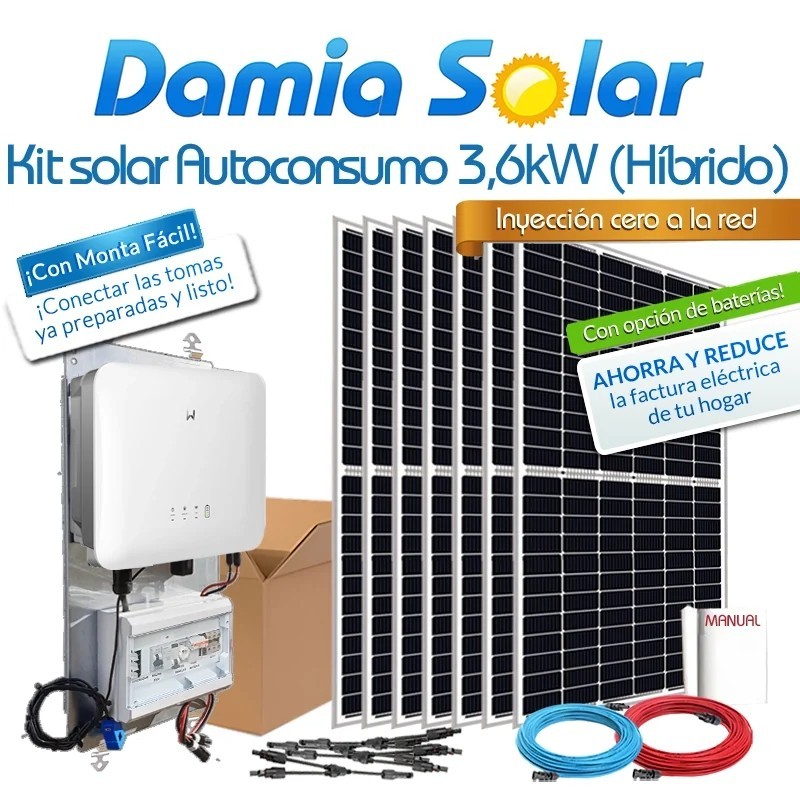 Kit de autoconsumo solar de 3,6kW ES G2 híbrido Injeção Zero