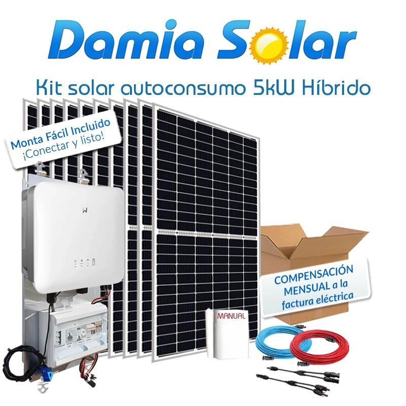 Kit de autoconsumo solar 5kW ES G2 híbrido com excedentes