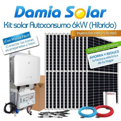 Kit autoconsumo solar 6kW ES G2 híbrido Inyección Cero