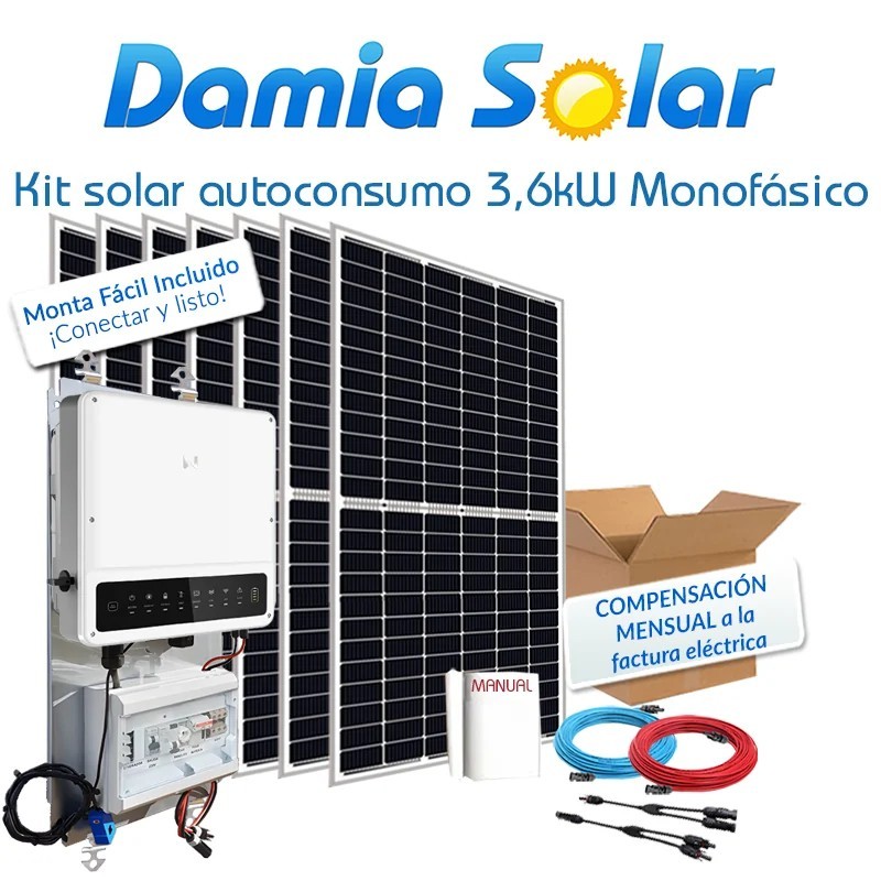 Kit de autoconsumo solar de 3,6kW EH monofásico com excedentes