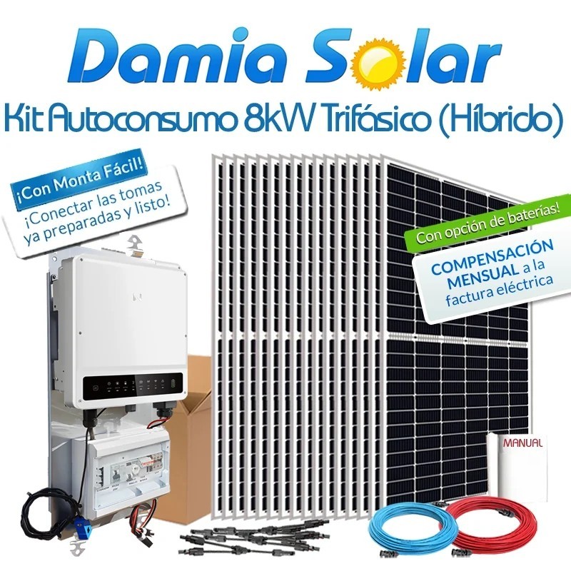 Kit autoconsumo solar 8kW ET + híbrido con excedentes