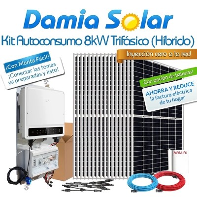 Kit autoconsumo solar 8kW ET + híbrido Inyección Cero