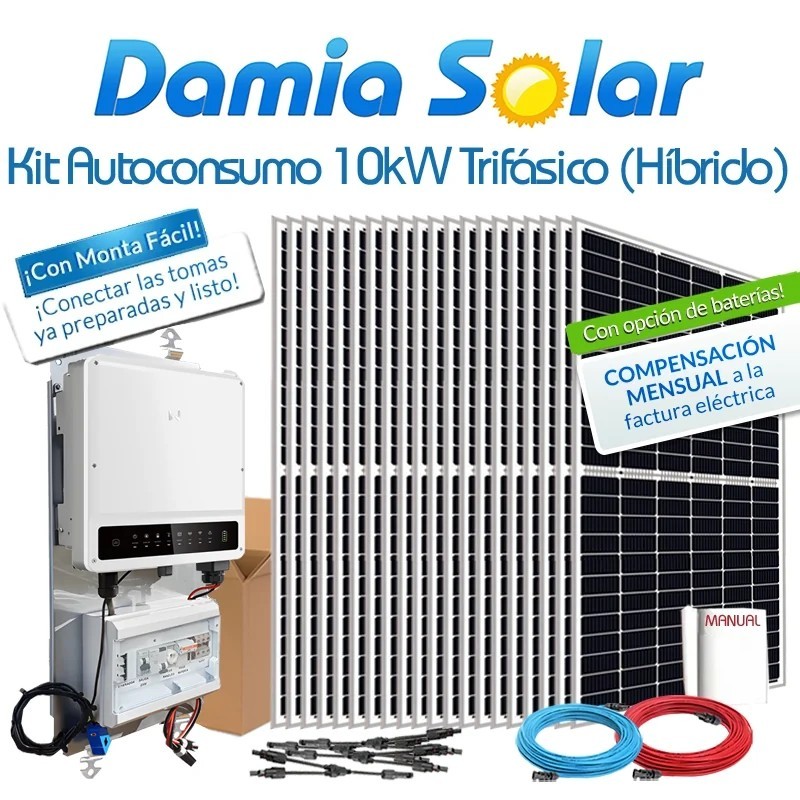 Kit autoconsumo solar 10kW ET + híbrido con excedentes