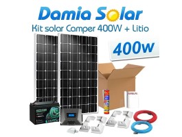 Kit Solar Autocaravanas 400W + Bateria Litio con BLUETOOTH | Damia Solar