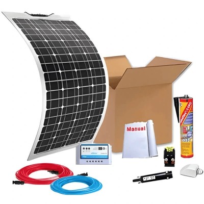 Kit solar camper 180W con placa flexible y regulador Dual | Damia Solar
