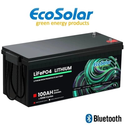 Batería litio bluetooth Ecosolar 100Ah LiFePO4 25,6V (24V) | Damia Solar
