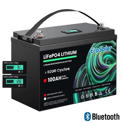 Bateria de lítio Ecosolar Bluetooth 100Ah LiFePO4 12,8V (12V) Compact | Damia Solar