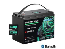 Bateria de lítio Ecosolar Bluetooth 100Ah LiFePO4 12,8V (12V) Compact | Damia Solar