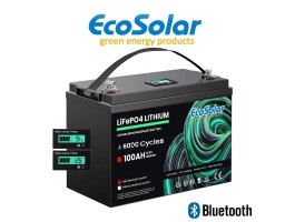 Bateria de lítio Ecosolar Bluetooth 100Ah LiFePO4 12,8V (12V) Compact | Damia Solar