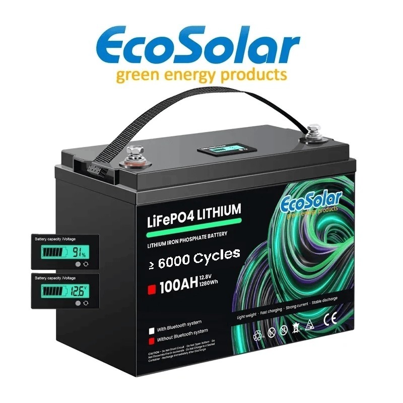 Bateria de lítio Ecosolar Compact LiFePO4 100Ah 12,8V (12V)
