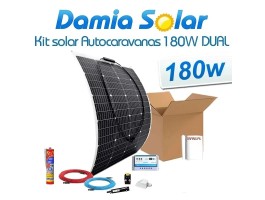 Kit solar para autocaravanas 180 W com painel flexível e regulador Dual | Damia Solar