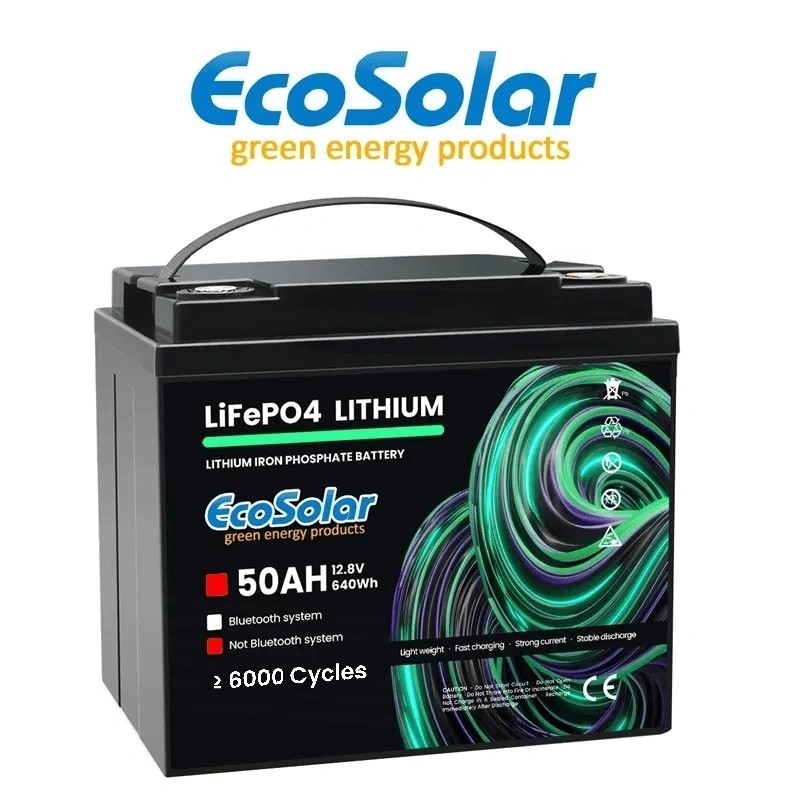 Bateria de lítio Ecosolar LiFePO4 50Ah 12,8V (12V) | Damia Solar