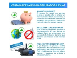 Bomba depuradora solar Ecosolar PS750 V2 (1CV) + regulador | Damia Solar