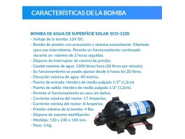 Comprar Bomba de agua de superficie Ecosolar ECO1220 12V