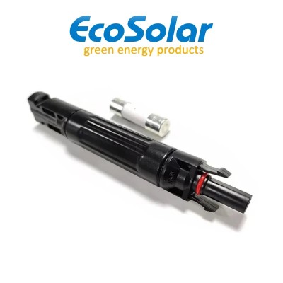 Conector Mc4 con fusible de 10A. Ideal para protección camper | Damia Solar