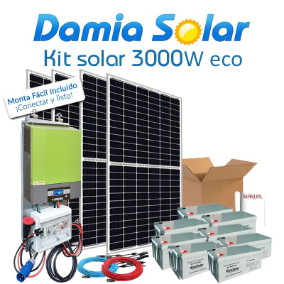 Kit solar 3000W GEL Uso Diário Onda pura | Damia Solar