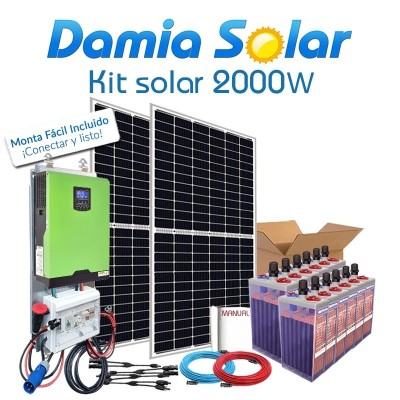 Kit Solar 2000W Fines de semana onda pura y cargador | Damia Solar