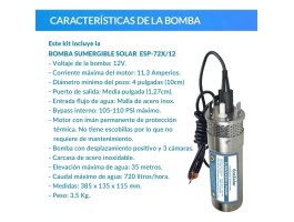 Kit de bombagem Ecosolar 72X 12V - Caudal máximo 720 litros/h | Damia Solar