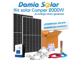 Kit solar camper 2000W en energía diaria generada | Damia Solar