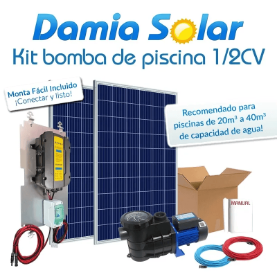 Kit solar bomba purificadora de piscinas (Bomba de 1/2 CV) | Damia Solar