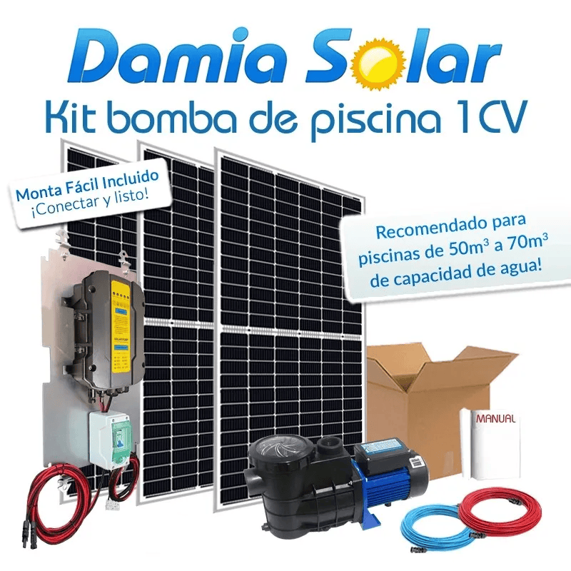 Comprar Kit solar bomba depuradora de piscina 1CV