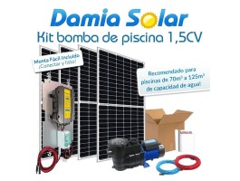 Kit solar bomba depuradora de piscina (Bomba de 1,5 CV) | Damia Solar