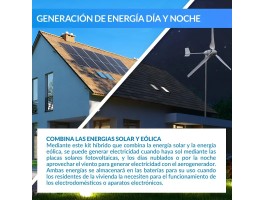 Comprar Kit híbrido solar + eólico 1000W con baterías de Litio