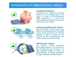 Comprar Kit híbrido solar + eólico 1000W con baterías de Litio
