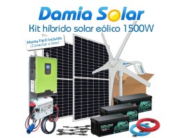 Kit híbrido solar + eólico 1500W Lítio