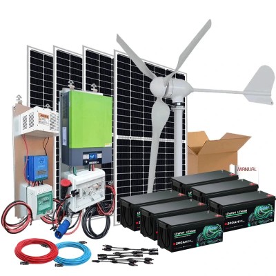 Comprar Kit híbrido solar + eólico 3000W com baterías de Lítio