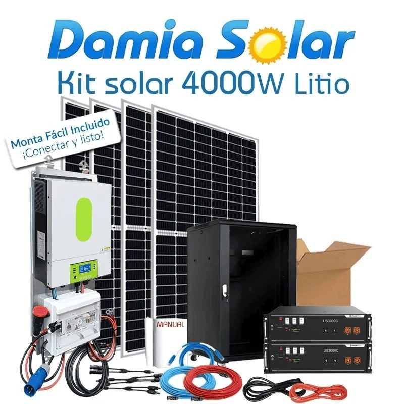 Kit Solar 4000W Lítio Li-On: uso diário nas férias | Damia Solar