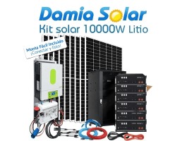 Kit Solar aislada 10000W Uso Diario con baterías de litio