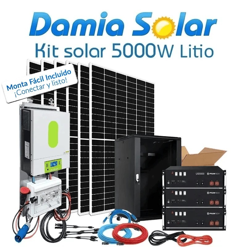 Comprar Kit solar aislada 5000W Uso Diario Litio
