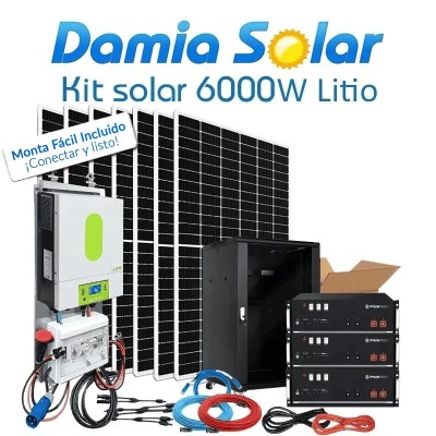 Comprar Kit solar aislada 6000W Uso Diario Litio