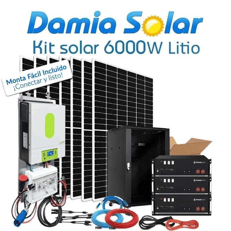 Comprar Kit solar aislada 6000W Uso Diario Litio