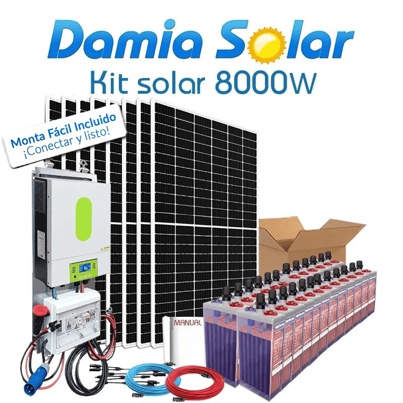 Kit solar económico de 8000 W para uso diário e intensivo