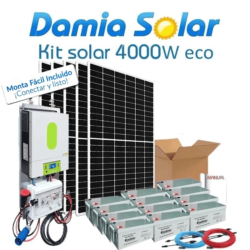Kit solar 4000W GEL para uso diário | Damia Solar