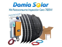 Kit autoconsumo solar 720W sem excedentes. Com painéis flexíveis ETFE