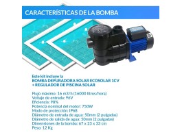 Comprar Kit solar híbrido: depuradora piscina 1CV + solar aislada casa