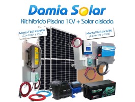 Comprar Kit solar híbrido: depuradora piscina 1CV + solar aislada casa
