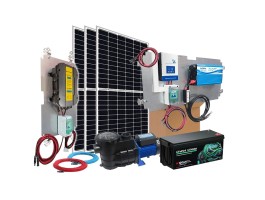 Comprar Kit solar híbrido: depuradora piscina 1CV + solar aislada casa