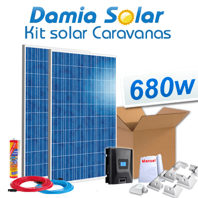 Kit solar completo para caravanas 680W 12V (2 painéis 340W 24V) | Damia Solar