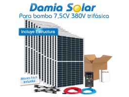 kit solar para uso directo bomba de agua 7,5CV 380V trifásica | Damia Solar