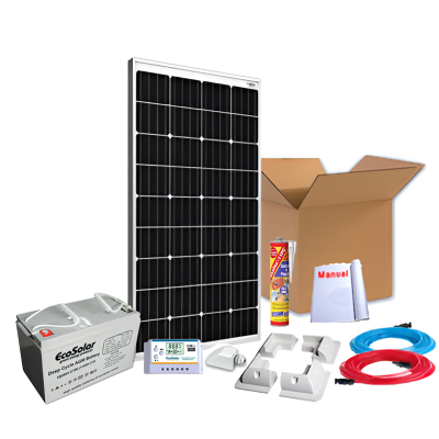 Kit solar completo para autocaravana 200 W + batería AGM (lítio opcional) | Damia Solar